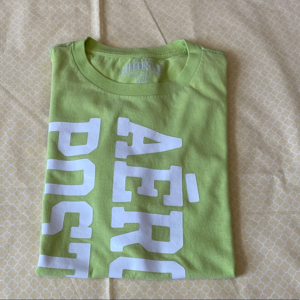 Aeropostale Neon Lime Short Sleeve Logo Tee